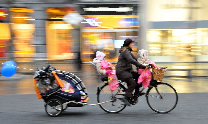 Kinderen vervoeren per fiets 