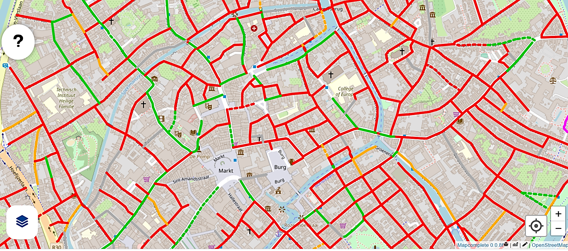 opmeten fietsstraten Brugge
